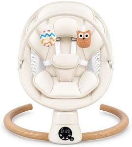 Cochymi White Smart Electric Baby Swing for Infants with 10 Preset Melodies