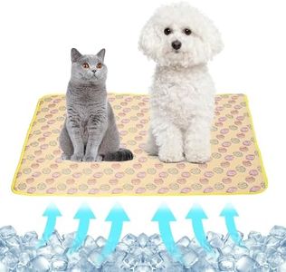 NACOCO Pet Cooling Mat Cat Dog Cushion Pad Summer Cool Down Comfortable Soft for Pets and Adults (L, Yellow)