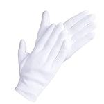 20 Pcs White Cotton Gloves| Cotton Gloves for Eczema| Cotton Gloves for Dry Hands| Moisturizing Gloves for Eczema| Inspection Gloves| Coin Handling and Jewelry Inspection Gloves|