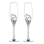 Szqiqi 2-Piece Wedding Champagne Glass Set Flute Glasses Wine Glass for Wedding Wedding Gift Glasses (Champagne Glasses 1#)