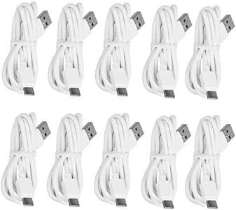 Pack of 10 Type C Fast Charge Cable USB Cord Charging Rapid Quick Charger Bulk for Samsung Galaxy S24 S23 S22 S21 S20 S10+ A20 A50 A70 A90 A21 A51 A71 A91 (White)