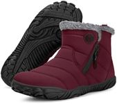 Gaatpot Barefoot Shoes Winter Shoes Barefoot Lined Boots Warm Waterproof Snow Boots Comfortable Wide Toe Box for Women Men 37-47, Wine Red N, 10 AU