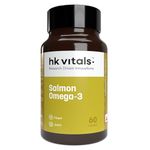 HealthKart hk vitals Salmon Omega 3 (60 Capsules) | 1000mg Omega 3 Fish Oil For Men and Women with 180mg EPA & 120mg DHA | For Joints, Brain, and Eyes Health