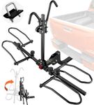 2 Electric Bike Rack Hitch Mount(Max 180lbs), Heavy Duty Bike Carrier for Fat Tire, E Bikes, Wobble-Free Design, Platform Bicycle Rack for Car Tow Hitch, SUV, Truck, Minivan 2” Receiver