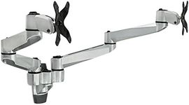 Mount-It! Dual Full Motion Monitor Wall Mount, Compatible with VESA 75 and 100, Fits Computer Screens 19, 20, 21, 24, 27, 30 Inches, Silver (MI-43114)