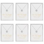 Bridesmaid Necklace Gifts I Couldn't Say I Do Without You 14K Rose Gold Plated Cubic Zirconia Diamond Necklace Round Diamond Pendant Bridesmaid Proposal Gift Necklace Set of 1/4/6, Copper, Zircon…