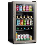 Subcold Super85 LED - Under-Counter Fridge | 85L Beer, Wine & Drinks Fridge | LED Light + Lock and Key | Energy Efficient (Stainless Steel, 85L)