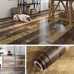 Livelynine 40cmx5m Wood Contact Paper for Floors Waterproof Peel and Stick Wood Planks for Walls Shiplap Vinyl Plank Flooring Roll Peel and Stick Vinyl Wrap for Furniture Countertops Cabinets Cover