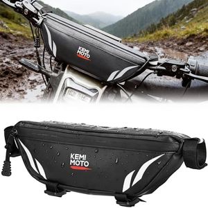 KEMIMOTO Motorcycle Handlebar Bag Universal Waterproof Front Storage Bag Compatible with Sur-Ron Light Bee X and S X160 X260 Talaria Sting Electric Dirt Bike, Silver 1L