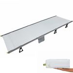 ATEPA Ultralight Folding Cots Camp Backpacking Lightweight Compact Portable Sleeping Bed for Adults for Outdoor Travel, Lawn, Mountaineering, Hiking (4.2 lbs), 75 × 25× 4.7 inches, LIGHTGREY