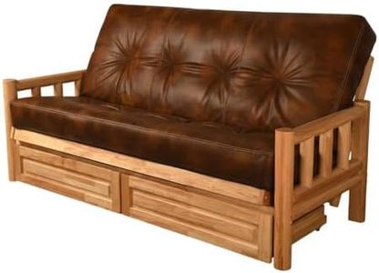 Starlight Canyon Home Brown Futons with Comfortable Mattress, Wooden Frame, Elegant Design, and Versatile Seating and Sleeping Solution