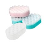 Pack of 12 Massage Sponges for Men and Women - Exfoliating Bath Sponge for Adults and Kids - Perfect for Body Scrubbing in The Shower