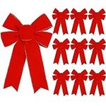 10 Pack Red Bows Christmas Tree Dec
