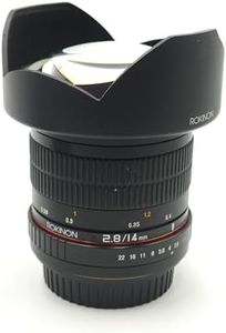 Samyang 14mm F2.8 Full Frame Ultra Wide Angle Lens for Canon-EF - Built-In AE Chip, Manual Focus, Low Distortion, Wide Aperture, Petal Hood, One Size (Black)