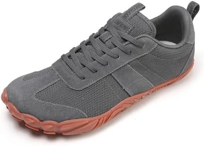 UBFEN Sneakers Barefoot Shoes for Womens Mens Minimalist Trail Running Hiking Comfortable Walking Dark Grey Size 9 Women/8 Men