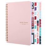 To Do List Notebook, A5 Weekly Planner Undated, Planning Pad Checklist Productivity Organizer 52 Pages for Students, Work, Fitness(Pink)