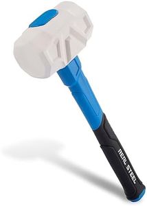 Real Steel Rubber Mallet 16 OZ White Rubber Hammer with Soft Head for Flooring, Woodworking, Camping, Automotive 0319