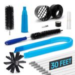 Morinoli Dryer Vent Cleaner Kit - 30 Feet, 10 Pcs Dryer Vent Duct Cleaning Kit with Vacuum Hose Attachment Brush, Lint Cleaner for Dryer Vent Trap with Dryer Vent Brush