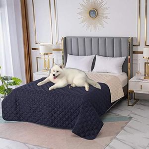 RBSC Home Waterproof Blanket Dog Bed Cover Non Slip Large Sofa Cover Incontinence Mattress Protectors for Pets Dog Cat (52x82, darkblue)