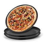 HaWare 12 Inch Pizza Pan Set of 3, Non-Stick Round Baking Pan for Oven, Stainless Steel Pizza Tray Cooking Pan, Heavy Duty Bakeware, Food Serving Plate for Home Kitchen, Healthy & Solid, Easy to Clean