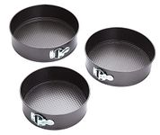 KitchenCraft Cake Tins with Non Stick Coating, Set of 3,Black