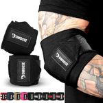 DMoose Fitness Elbow Wraps for Weightlifting (Pair) - 40'' Adjustable Elbow Strap for Gym Workout & Bench Press, Compression Elbow Wraps for Tendonitis & Joint Support, Elbow Sleeve Weightlifting Wrap