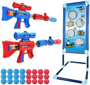 YEEBAY Shooting Game Toy for Age 6, 7, 8,9,10+ Years Old Kids, Boys - 2pk Air Guns & Shooting Target & 24 Foam Balls - Ideal Gift - Compatible with Toy Guns