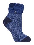 HEAT HOLDERS - Womens Fluffy Turnover Cuff Thermal Ankle Slipper Lounge Bed Socks with Non Slip Grips (4-8 uk, 37-42 eur, HHL15)