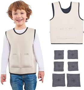 Chaleco lastrado infantil ajustable | Confort con presión profunda | Para niños con TDAH | Ropa sensorial para autistas | Chaleco de compresión lastrado para niños