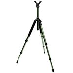 HUNTPAL 3-in-1 Hunting Tripod Stand Shooting Stick Gun Rifle Rest with Height Adjustment Center Column & Detachable Leg, 17"-61" Aluminum Shooting Monopod Bipod Tripod Support with 2 V Yoke Heads