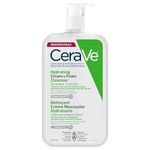 CeraVe Hydrating Cream-to-Foam Face Cleanser, One-Step Face Wash With Hyaluronic Acid & Amino Acid Complex, Gently Cleanses Skin, Non-Comedogenic, Fragrance-Free, Normal to dry skin, 562mL