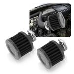 2PCS Breather Filter, 12mm Air Filter Vent Crankcase Breather, Car Accessories for Intake Systems, Suitable for Cars and Motorcycles (Black)