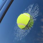 COGEEK Broken Glass 3D Sticker Car Window Ball Hits Self Adhesive Funny Car Stickers (Tennis)