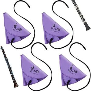 4 Pcs Clarinet Swab Cloth Clarinet Cleaner Clarinet Cleaning Cloth Swab for Inside Tube Suitable Clarinet Piccolo Flute Sax Saxophone (Purple)