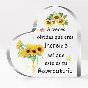 FCZIVA Adornos Inspiradores Placa Acrílica Girasol Mujeres Hombres Amiga Regalos Cumpleaños Apreciar Hijo Hija Navidad Decoración Hogar Graduación Recordatorio Día Familia Hermana Hermano Recuerdos
