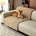 Eidoct Pet Sofa Cover for Dogs and Cats, Waterproof Dog Blanket for Couch, Non-Slip, Machine-Wash Furniture Protector Soft Plush Cushion, 120 x 90 cm (Brown)