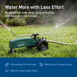 Orbit Traveling Sprinkler – Green Lawn Watering System