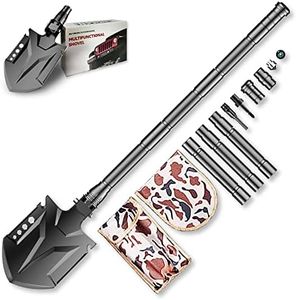 YANTOO Pala da campeggio militare, manico della pala molto più lungo (83 cm di lunghezza), testa della pala extra large, vanga multifunzionale pieghevole per esterni, pesca, giardinaggio