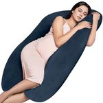 MY ARMOR Full Body U Shape Pregnancy Pillow for Pregnant Women, Maternity Pillow Gift for Pregnancy Sleeping, 3 Months Warranty, Premium Velvet Cover with Zip, Navy Blue