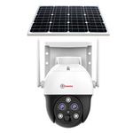 Trueview 4G Sim 3Mp Duel Lens Solar Powered Security Camera With Solar Panel, Pan Tilt Zoom Wireless Cctv Camera, 1296p Outdoor Camera, Water Proof, 2 Way Talk