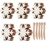 Unfinished Wooden Christmas Ornaments-Tmflexe 50-Pack Paintable Blank Xmas Tree Hanging Wood Slices for Kids DIY Art Crafts, Christmas DIY Wood Snowflake