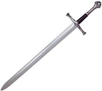 LOOYAR Middle Ages Medieval PU Foam Two Handed Sword Toy Great Sword Weapon Toy for Knight Soldier Warrior Costume Battle Play Halloween Cosplay LARP Silver?