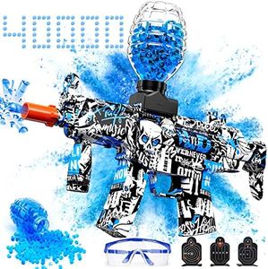 Anstoy Gel Ball Blaster, Splat Gun Automatic for Orbeez Water Gun for Outdoor Shooting Team Game, Christmas, Halloween, Birthday Gifts for Teens, Boys and Girls (Blue)