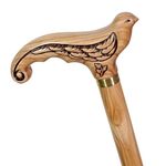 GC-Artis Elegant Pretty Swallow Bird Wood Carved Walking Stick Cane for Women Ladies Fashionable Dressy Designer Wooden Art - Light Wood