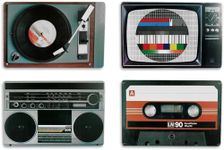 Placemat set nostalgia hifi equipment Retro Style