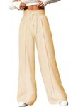 Aleumdr Womens Yoga Sweatpants Wide Leg Lounge Pajamas Pants Drawstring Workout Joggers Pants with Pockets Khaki Large