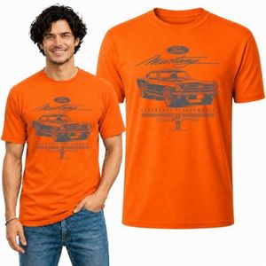 Ford Mustang Legendary Performance Est 1964 | Retro Vintage | Novelty Merch Racing Merchandise Cars and Trucks Men's T-Shirt, Orange, 5X-Large
