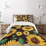 Lunarable Sunflower Bedspread, Eart