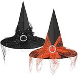 Qchomee 2Pcs Witch Hat Adult Women 