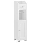 VASAGLE Small Bathroom Storage Cabinet, Toilet Paper Holder with Storage, Toilet Paper Storage Cabinet, Bathroom Organizer with Adjustable Shelf, Water-Proof Feet, for Small Spaces, White UBBC846P31